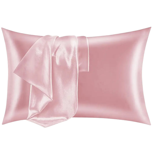 Mulberry zīda un satīna spilvendrāna rozā