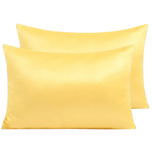 Mulberry zīda un satīna spilvendrāna dzeltena